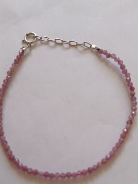 Pink Tourmaline Beaded Bracelet